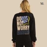 Wholesale do Not Worry Ultra Comfy Pullover Sweatshirt Crew Neck Dropped Should