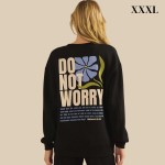 Wholesale do Not Worry Ultra Comfy Pullover Sweatshirt Crew Neck Dropped Should