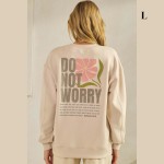Wholesale do Not Worry Ultra Comfy Pullover Sweatshirt Crew Neck Dropped Should