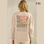 Wholesale do Not Worry Ultra Comfy Pullover Sweatshirt Crew Neck Dropped Should