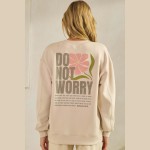 Wholesale do Not Worry Ultra Comfy Pullover Sweatshirt Crew Neck Dropped Should