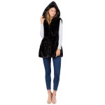 Wholesale faux Fur Hooded Vest One Fits Most Polyester