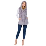 Wholesale faux Fur Hooded Vest One Fits Most Polyester