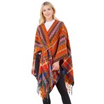 Wholesale multi Color Knit Shawl Fringe One Side Fits Most Acrylic