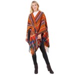 Wholesale multi Color Knit Shawl Fringe One Side Fits Most Acrylic