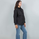 Wholesale light Weight Quilted Shacket Collar Pack Snap Button Closure Two Snap