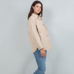 Wholesale light Weight Quilted Shacket Collar Pack Snap Button Closure Two Snap