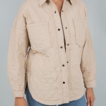 Wholesale light Weight Quilted Shacket Collar Pack Snap Button Closure Two Snap