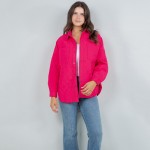 Wholesale light Weight Quilted Shacket Collar Pack Snap Button Closure Two Snap