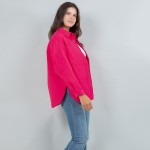 Wholesale light Weight Quilted Shacket Collar Pack Snap Button Closure Two Snap