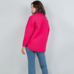 Wholesale light Weight Quilted Shacket Collar Pack Snap Button Closure Two Snap