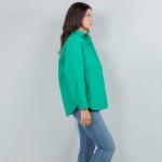 Wholesale light Weight Quilted Shacket Collar Pack Snap Button Closure Two Snap