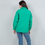 Wholesale light Weight Quilted Shacket Collar Pack Snap Button Closure Two Snap