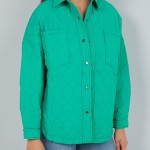 Wholesale light Weight Quilted Shacket Collar Pack Snap Button Closure Two Snap