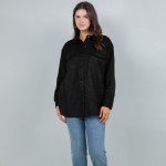 Wholesale suede Snap Jacket Collar Two Side Pockets Spandex Polyester