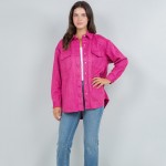 Wholesale suede Snap Jacket Collar Two Side Pockets Spandex Polyester