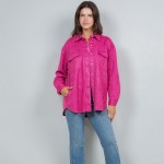 Wholesale suede Snap Jacket Collar Two Side Pockets Spandex Polyester