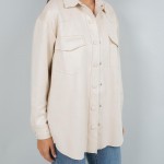 Wholesale suede Snap Jacket Collar Two Side Pockets Spandex Polyester