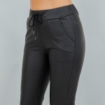 Wholesale rise Straight Leg Vegan Leather Pants Pack Straight Leg Pockets Belt