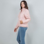 Wholesale quilted Puffer Jacket Full Zipper Closure Two Zipper Pockets Polyester