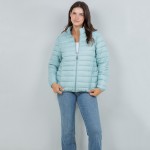 Wholesale quilted Puffer Jacket Full Zipper Closure Two Zipper Pockets Polyester