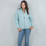 Wholesale quilted Puffer Jacket Full Zipper Closure Two Zipper Pockets Polyester