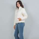 Wholesale quilted Puffer Jacket Full Zipper Closure Two Zipper Pockets Polyester