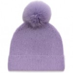 Wholesale fuzzy Knit Cuff Beanie Faux Fur Pom Rhinestone Details One Fits Most P
