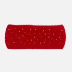 Wholesale fuzzy Knit Headwrap Rhinestone Details One Fits Most Polyester