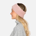 Wholesale fuzzy Knit Headwrap Rhinestone Details One Fits Most Polyester