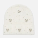 Wholesale fuzzy Knit Cuff Beanie Faux Fur Pom Rhinestone Pearl Details One Fits