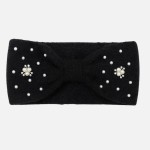 Wholesale fuzzy Knit Knotted Headwrap Pearls Pearl Cluster Details One Fits Most