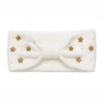 Wholesale fuzzy Knit Knotted Headwrap Pearls Rhinestone Flower Details One Fits