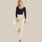 Wholesale sculpted Chic Seamless Long Sleeve Top Scoop Neckline Smooth Soft stre