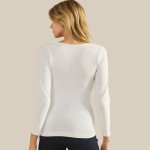 Wholesale sculpted Chic Seamless Long Sleeve Top Scoop Neckline Smooth Soft stre