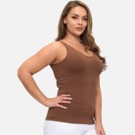 Wholesale plus Reversible Seamless Tank Built Bra Seamless Construction U V Neck