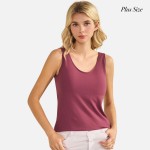 Wholesale plus Reversible Seamless Tank Built Bra Seamless Construction U V Neck