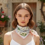 Wholesale floral Print Bandana Scarf Multi Use Scarf Bandana Bag Tie ETC L W Pol