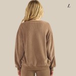 Wholesale god Love Corduroy Pullover Graphic Sweatshirt Crew Neck Dropped Should