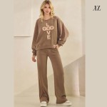 Wholesale god Love Corduroy Pullover Graphic Sweatshirt Crew Neck Dropped Should