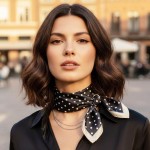 Wholesale polka Dots Print Bandana Scarf Multi Use Scarf Bandana Bag Tie ETC L W