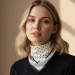 Wholesale polka Dots Print Bandana Scarf Multi Use Scarf Bandana Bag Tie ETC L W