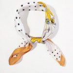 Wholesale polka Dot Daisey Print Bandana Scarf Multi Use Scarf Bandana Bag Tie E