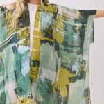 Wholesale abstract Modern Art Inspired Print Kimono One Fits Most Polyester