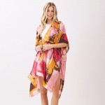 Wholesale abstract Modern Art Inspired Print Kimono One Fits Most Polyester