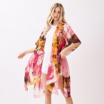 Wholesale abstract Modern Art Inspired Print Kimono One Fits Most Polyester