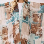 Wholesale abstract Modern Art Inspired Print Kimono One Fits Most Polyester