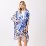 Wholesale abstract Botanical Print Kimono One Fits Most Polyester