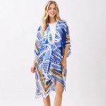 Wholesale abstract Botanical Print Kimono One Fits Most Polyester