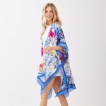 Wholesale abstract Floral Print Kimono One Polyester